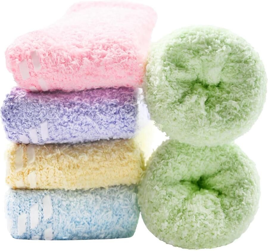 5 paar pluizige knuffelsokken voor dames premium warme dikke fuzzy sokken winterbedsokken thermisch extra zacht en elastisch eenheids