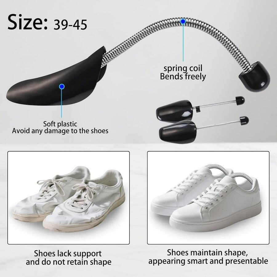 5 paar schoenspanners van kunststof zwart verstelbare metalen veer schoenspanners voor heren voor sportschoenen mocassins schoenen met hoge hakken vrijetijds