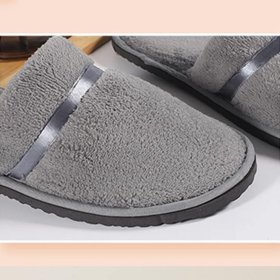 5 paar slippers hotelslippers badstofslippers pantoffels met gesloten tenen universele x koraalvlies gastenpantoffels voor spa feestgasten hotel en reizen grijs Einheitsgröße