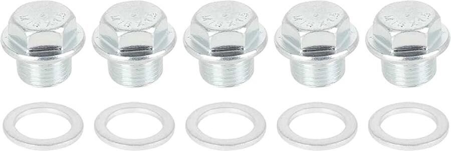 5 sets olieafvoerschroef met afdichtring M18 x 1 5 oliekuip van metaal oliekuip afvoerschroef