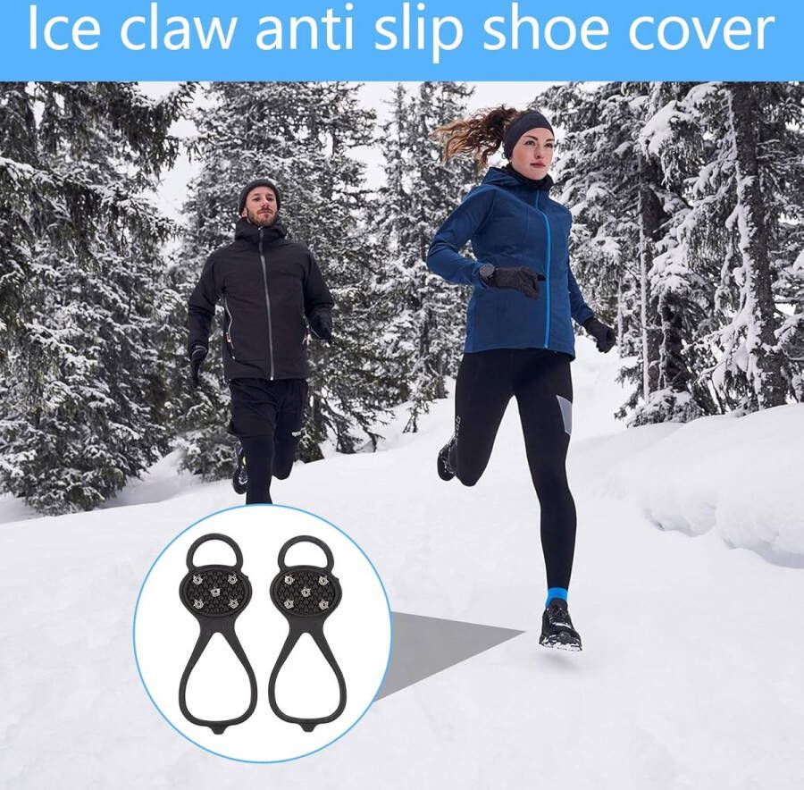 5-Stud Ice schoenspikes roestvrij staal anti-slip schoenenklauwen voor bergschoenen robuuste spikes voor schoenen ideaal voor winterse outdoor activiteiten wandelen trekking sneeuw veilige grip op gladde oppervlakken