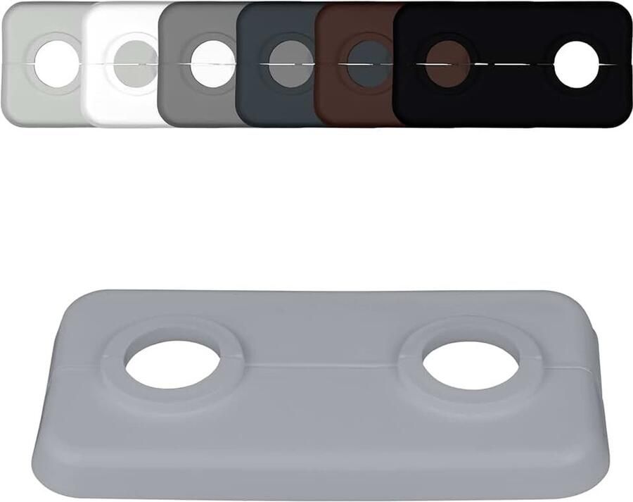 5 STUKS dubbele verwarmingsrozetten radiator buis 2-delig Verbergt buisdoorvoeren montage zonder gereedschap Raamgrijs (RAL 7040)