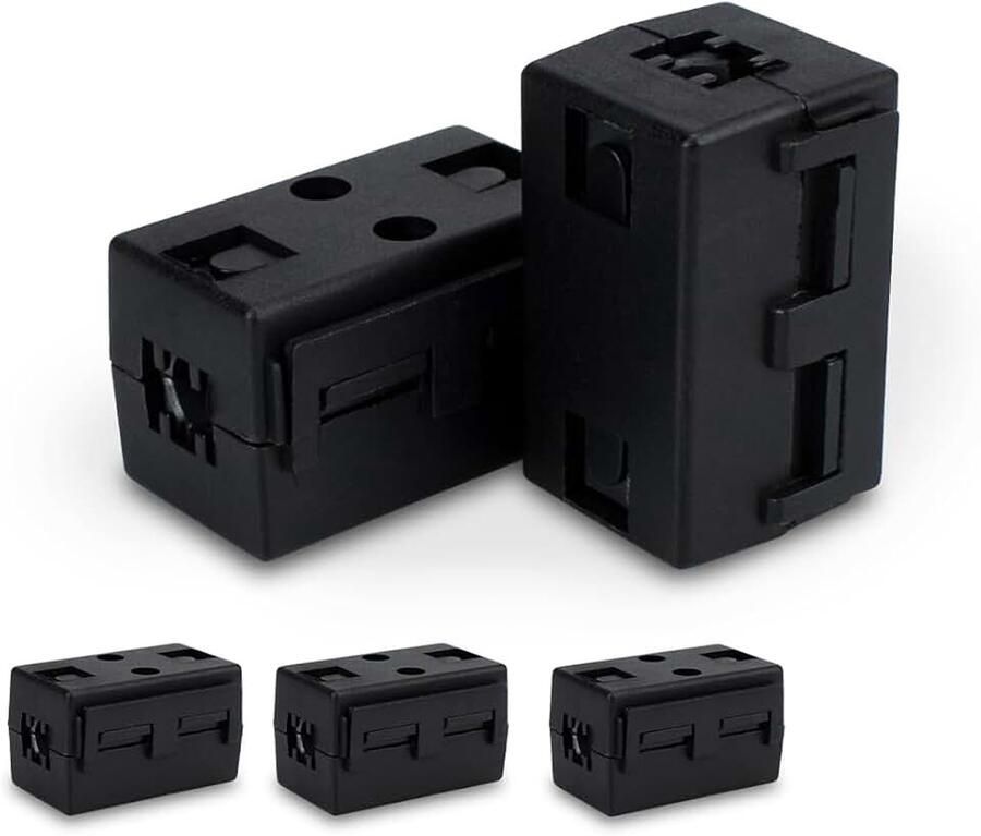 5 stuks ferriet ring kern zwart Clip-on ferriet kern EMI ruisonderdrukker kabel clip met 6 5 mm binnendiameter voor USB-snoeren vierkante Type Enhanced
