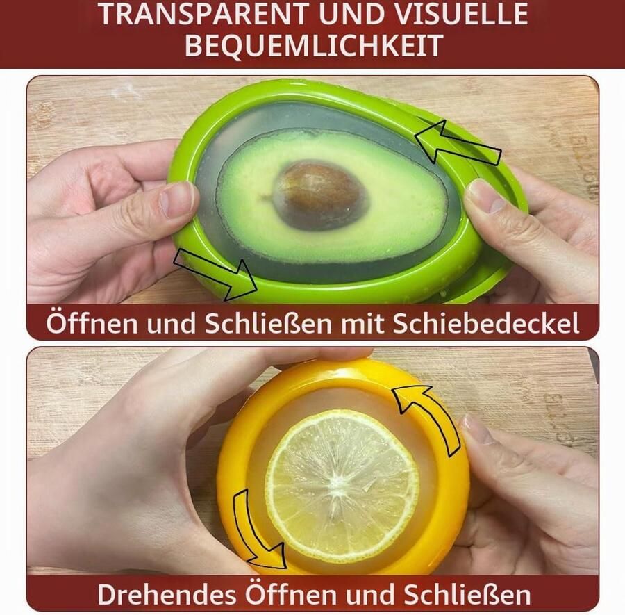 5 stuks siliconen opbergdoos voor fruit opbergdozen voor koelkast avocado- en uien voor avocado's appels uien tomaten en citroenen