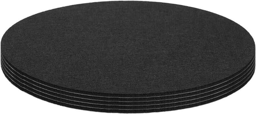 5 stuks zelfklevende viltgleiters 200 x 200 x 3 mm (L*B*D) viltgleiters voor meubels ronde viltgleiters antislip pads voor stoelen tafel- en stoelbescherming Zwart