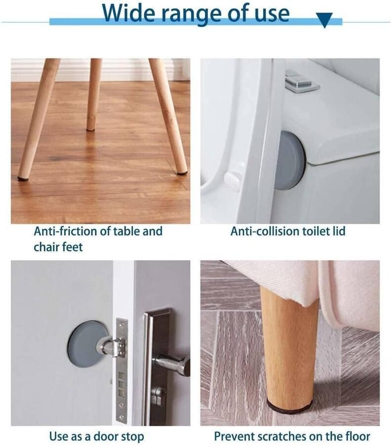 50 mm Teflon-meubelglijders PTFE-glijders voor teflon-meubels zelfklevend meubelglijders voor stoel bank kantoor en tafel rond 8 stuks
