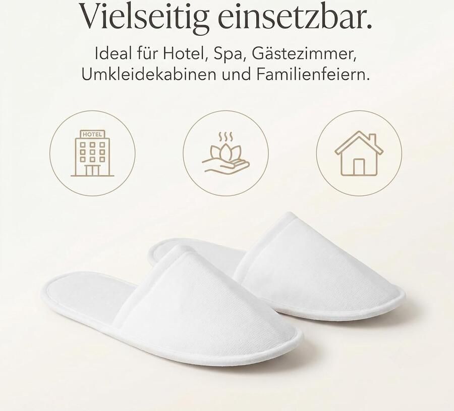 50 paar wegwerp-hotelslippers witte wegwerppantoffels hotelgastenpantoffels wegwerp-slippers met gesloten tenen voor hotel spa thuis uniseks voor en