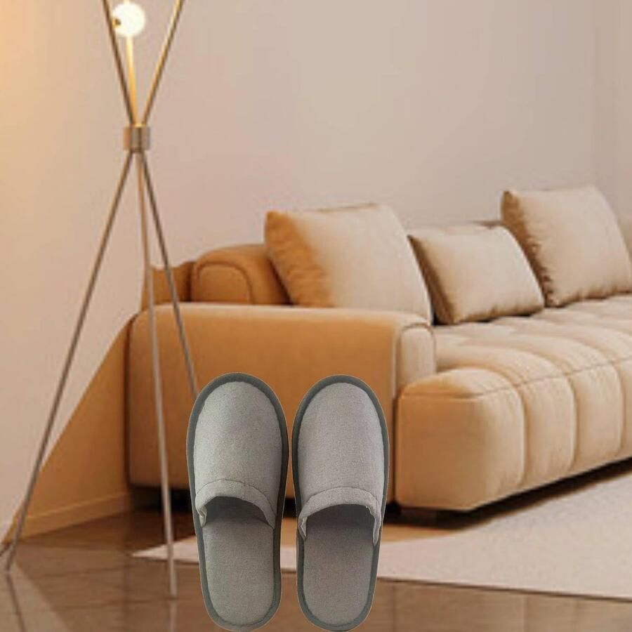 50 paar wegwerp-pantoffels wit draagbaar uniseks antislip voor hotel spa reizen zakenreizen logeerkamer familie 30 paar grijze stof 42 EU XX-Estrecho