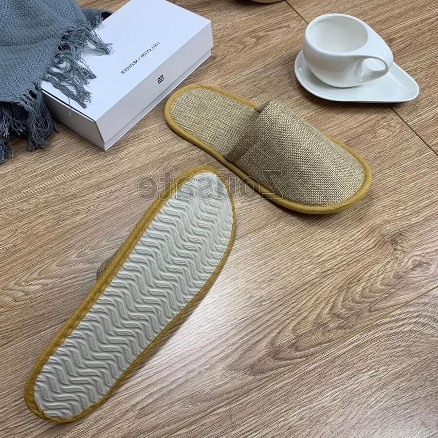 50 Paar Wegwerpslippers Wit Draagbare Unisex Antislip Slippers voor Hotel Spa Reizen en Gastenkamers 30 Paar Linnen Geel