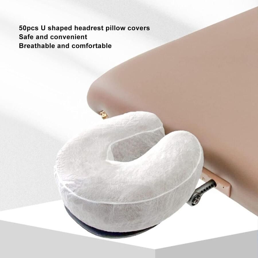 50 Stks Wegwerp Hoofdsteun Covers Voor U-vormige Kussen Gezicht Cradle Covers Van Massagetafel Schoonheidssalon SPA Kussensloop