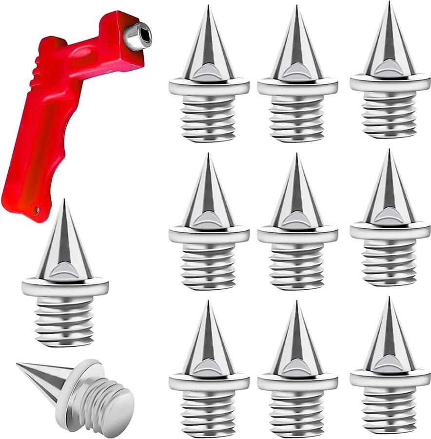 50 Stuks 6mm Loopspikes met Sleutel Stabiele Cross-Country Spikes voor Rennen Hiken en Springen Geschikt voor Activiteiten