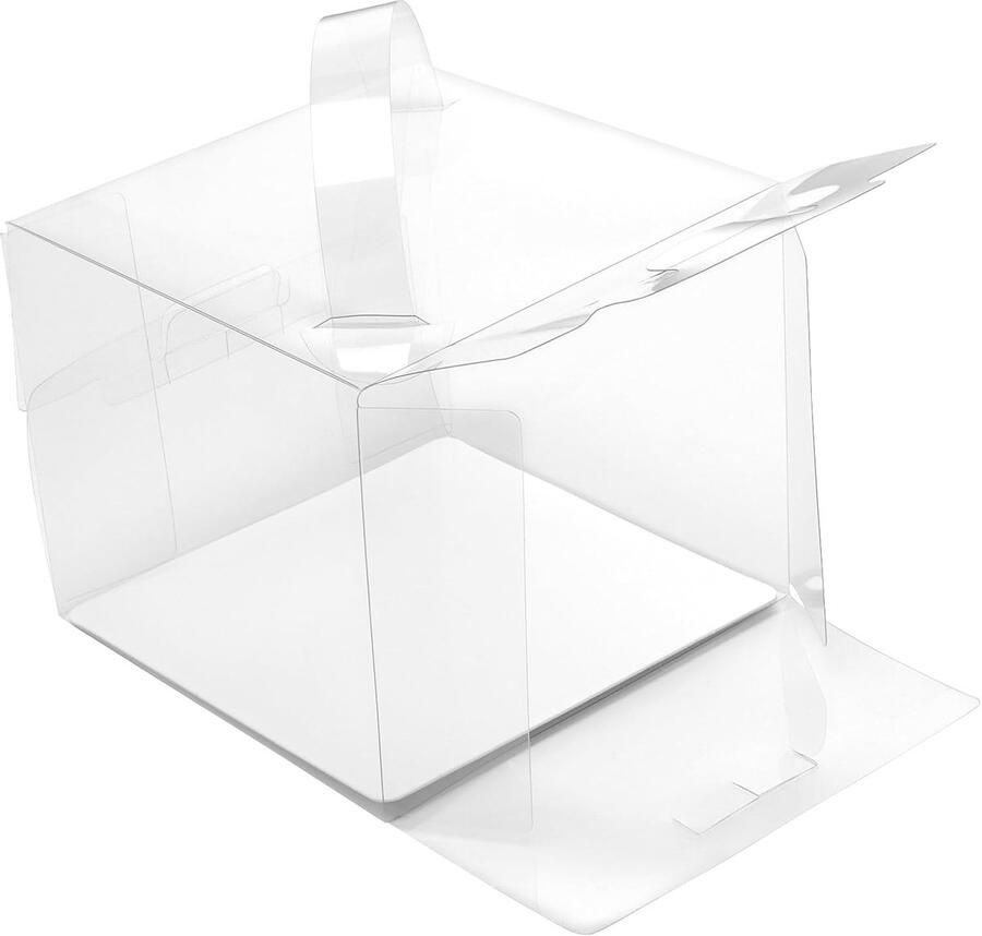 50 stuks taartdoosjes transparant 13 x 13 x plastic