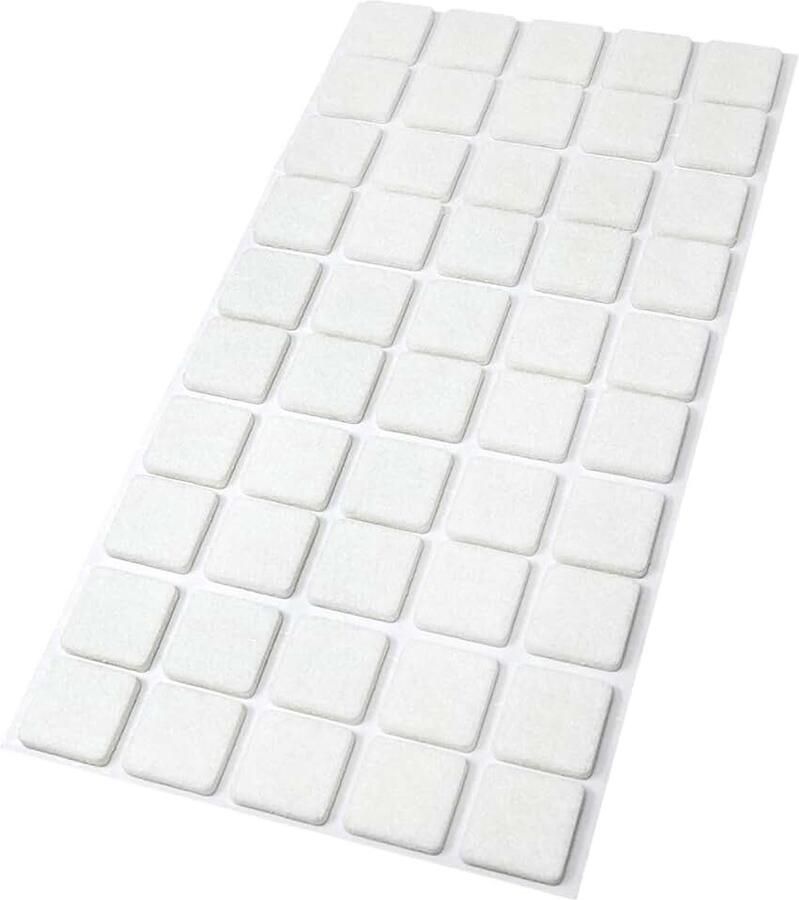 50 x zelfklevende viltglijders Wit 20x20 mm Vierkant Meubelviltglijders met een dikte van 3 5 mm Meubel- en vloerbescherming