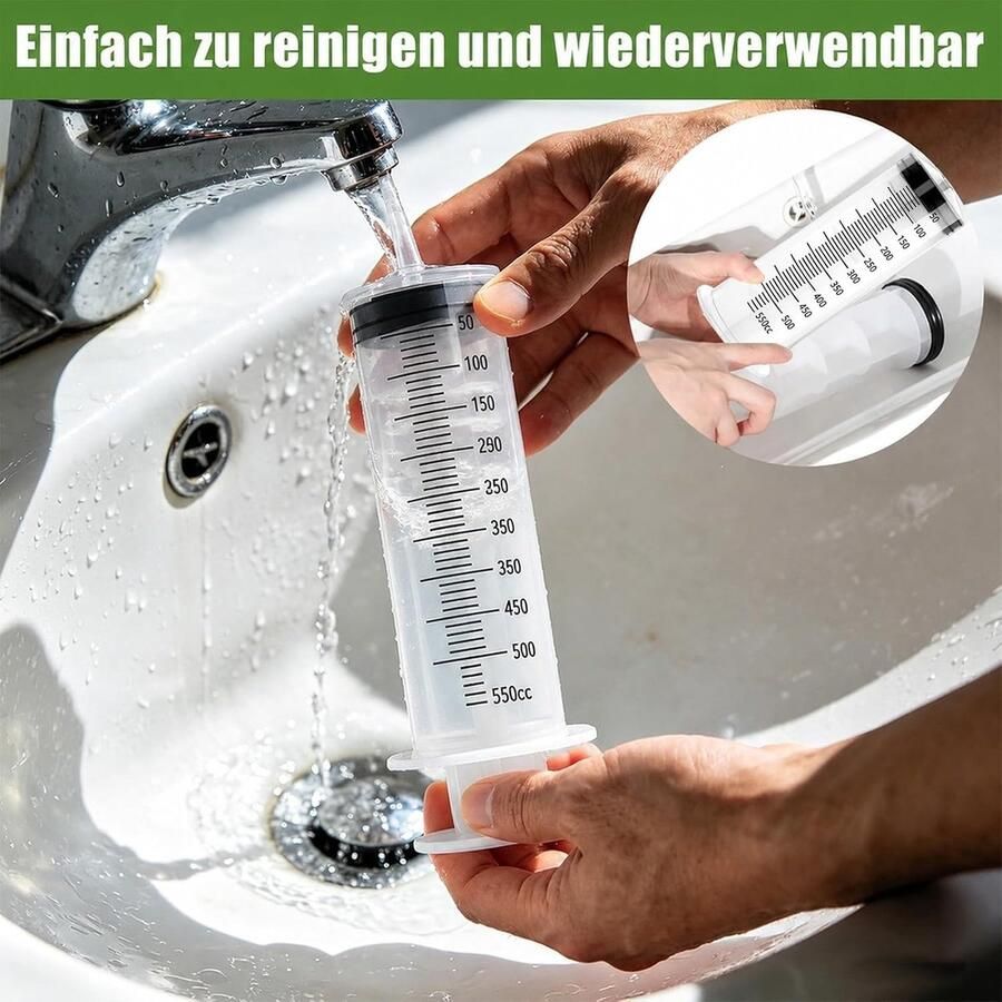 500 ml grote spuit met slang herbruikbare handpomp olieafzuigspuit oliesproeier transmissieolie koelmiddel oliesauger - Foto 2