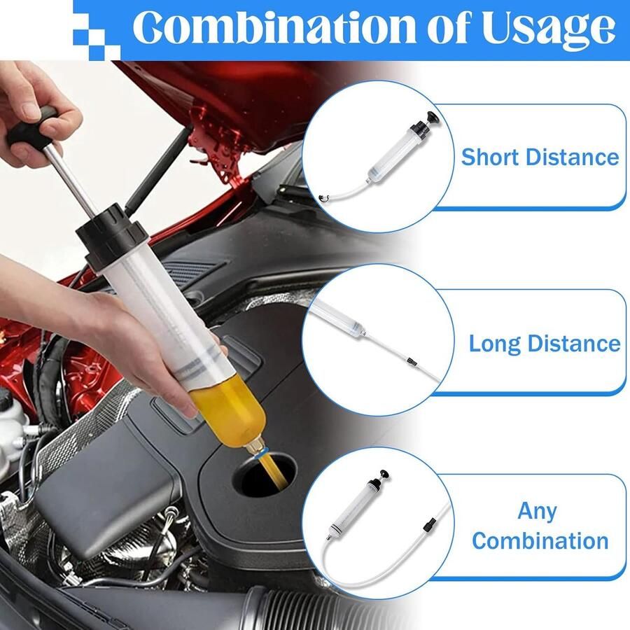 500 ml olieafzuigpomp met vulniveau-indicator en 1 m verlengslang handmatige afzuigpomp voor olie benzine en brandstof vulpomp voor auto motorfiets grasmaaier en transmissieolie