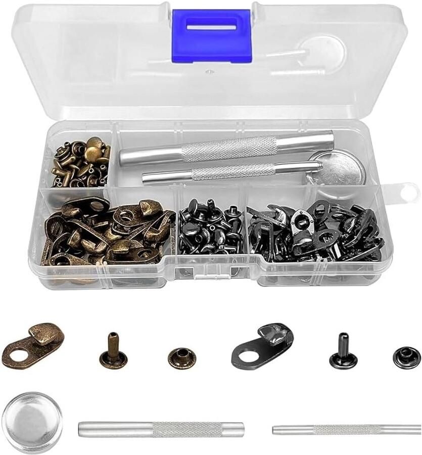 56 Sets Schoen veterhaken en gespen met klinknagels voor Wandelschoenen en Laarzen Reparatieset