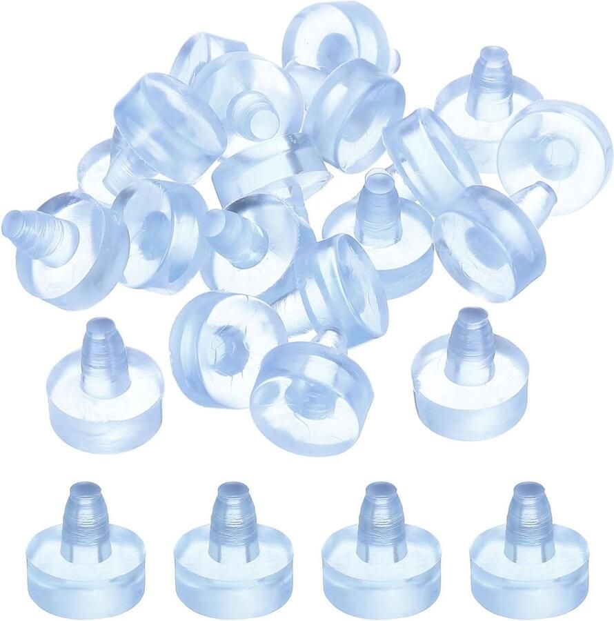 56 stuks glasplaatbuffer met steel 6 mm rubberen buffer grijper antislip tafelafstandhouders voor terrasmeubels (geschikt voor 1 4 inch gat) transparant
