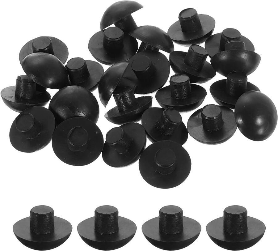 56 stuks glazen platen tafelbuffers met steel 5 mm aanslagdemper voor glasplaten voor terrasmeubels (geschikt voor 3 16 inch gat) zwart