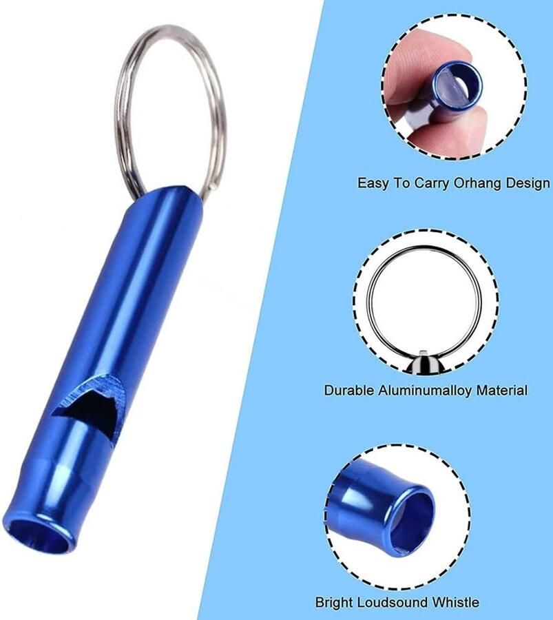 5*signaalfluitje noodoproepfluitje overleving noodsituatie mini fluitje aluminium sleutelhanger veiligheid buiten extreem luid (willekeurige kleuren)
