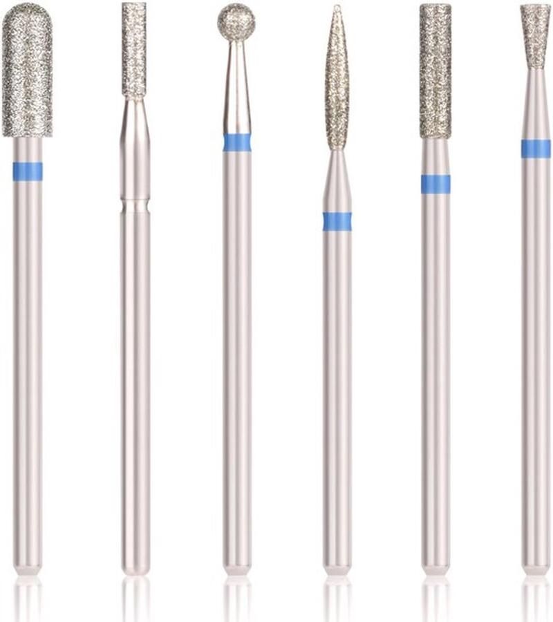 6-delige set hardmetalen diamant nagelriemboor accessoires voor elektrische nagelvijlmachine ideaal voor het veilig en effectief verzorgen van nagelriemen
