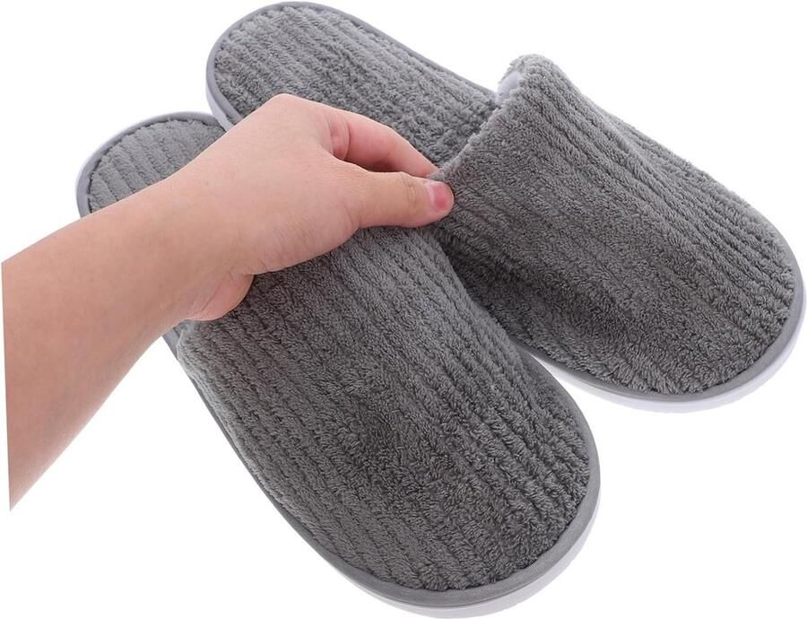 6 paar antislip hotelpantoffels van koraalfleece wasbare uniseks huisschoenen voor gasten zachte warme binnenschoenen voor thuis en reizen