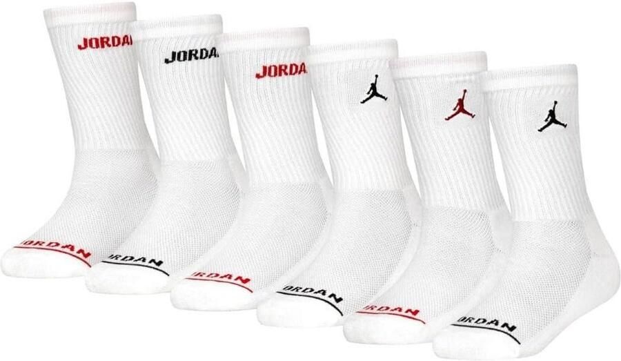 6 Paar Comfortabele Crew Sokken voor Jongens Wit Sneakersport