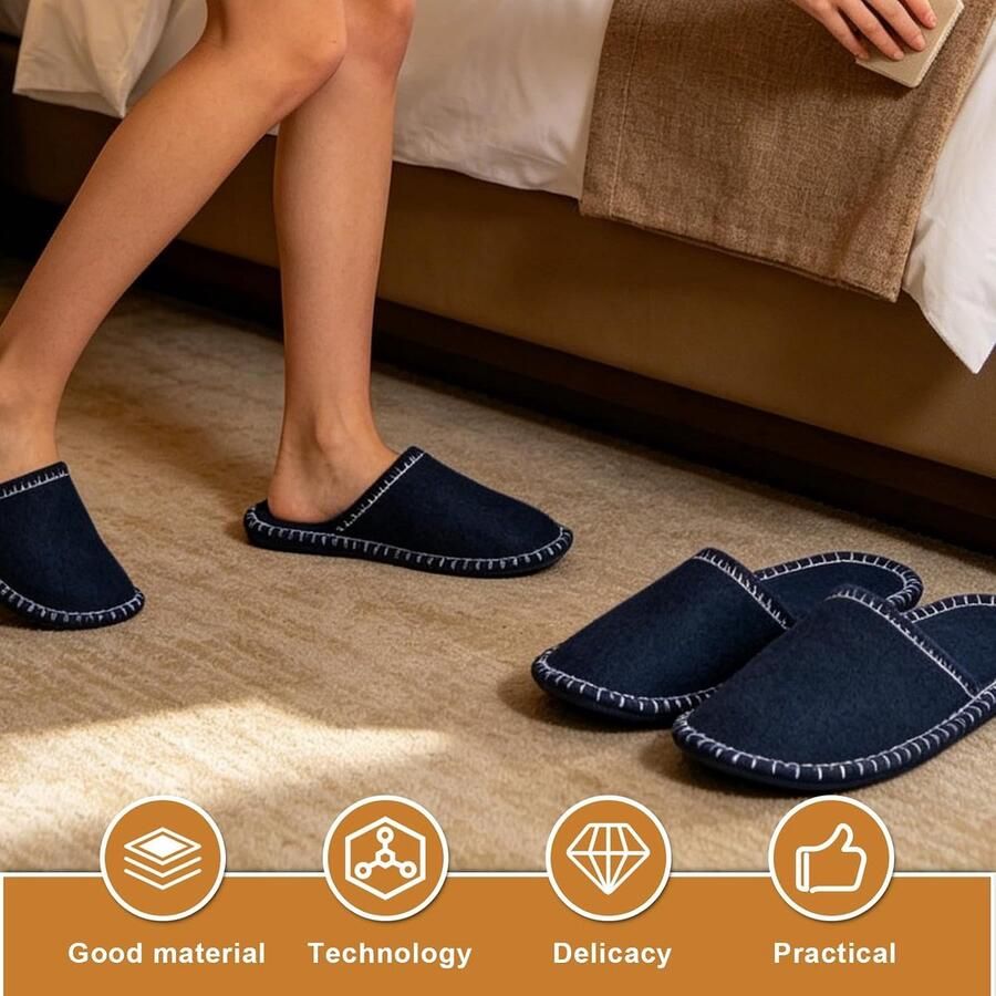 6 paar gastenpantoffels hotelslippers: badstof pantoffels met zak antislipzool 3 maten gastenpantoffels set voor hotel reizen thuis gast gebruik