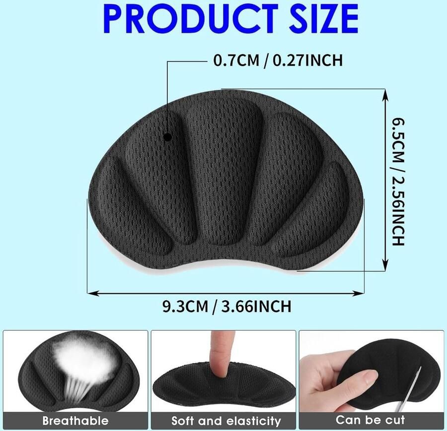 6 paar onzichtbare hielkussens met antislip comfortabele hielbescherming en laarzenvulling voor optimale voetsteun
