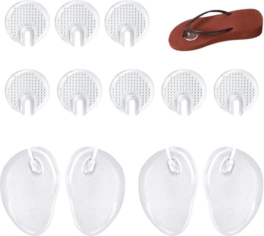 6 paar siliconen teensandalen teenbeschermers zachte anti-slijtage flip flop gel kussens pad heldere flip-flops beschermers voorkussen van string sandalen geschikt voor nen en