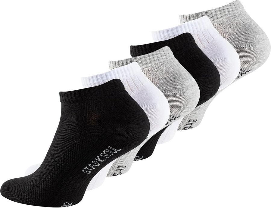 6 Paar Sneakersokken Enkelsokken Antislip Ade d voor Sport en Gym