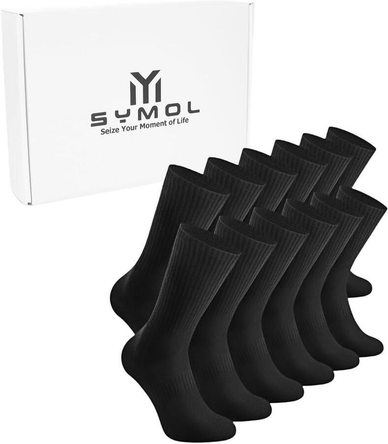 6 Paar Sportsokken Grote Voor Wandelen Running Basketbal Tennis Inclusief Geschenkbox