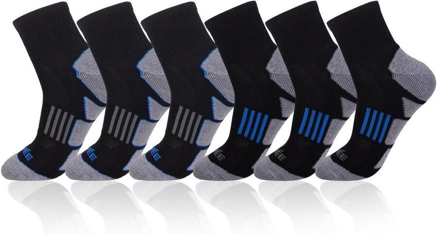 6 Paar Sportsokken Heren Enkelhoog Ademend Schokdempend