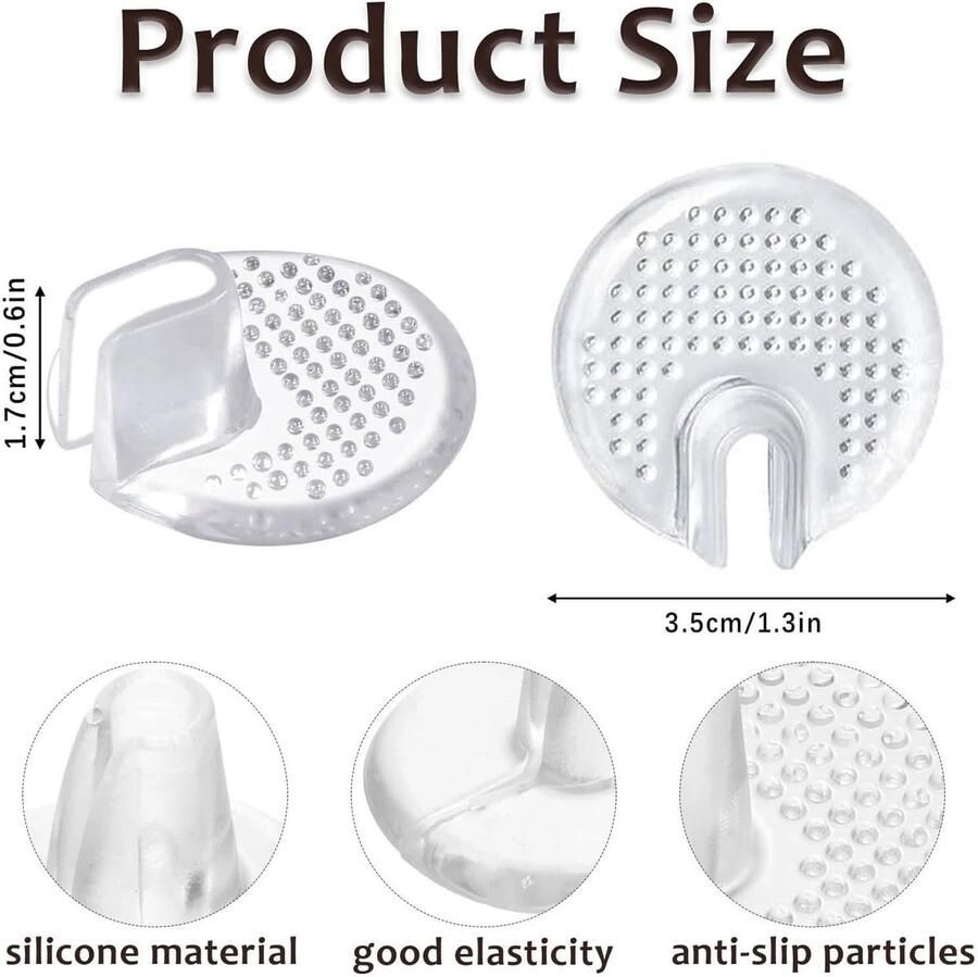 6 Paar Transparante Teenbeschermers voor Flip-Flops en Teenslippers Antislip Herbruikbaar en Ideaal voor en met Comfortabele Bescherming