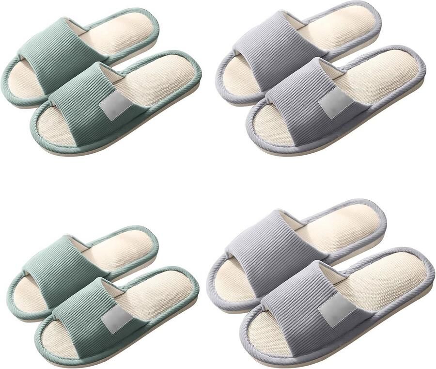 6 Paar Unisex Hotelslippers Gastenslippers Wasbaar met Gesloten Teen voor Thuis en Hotel