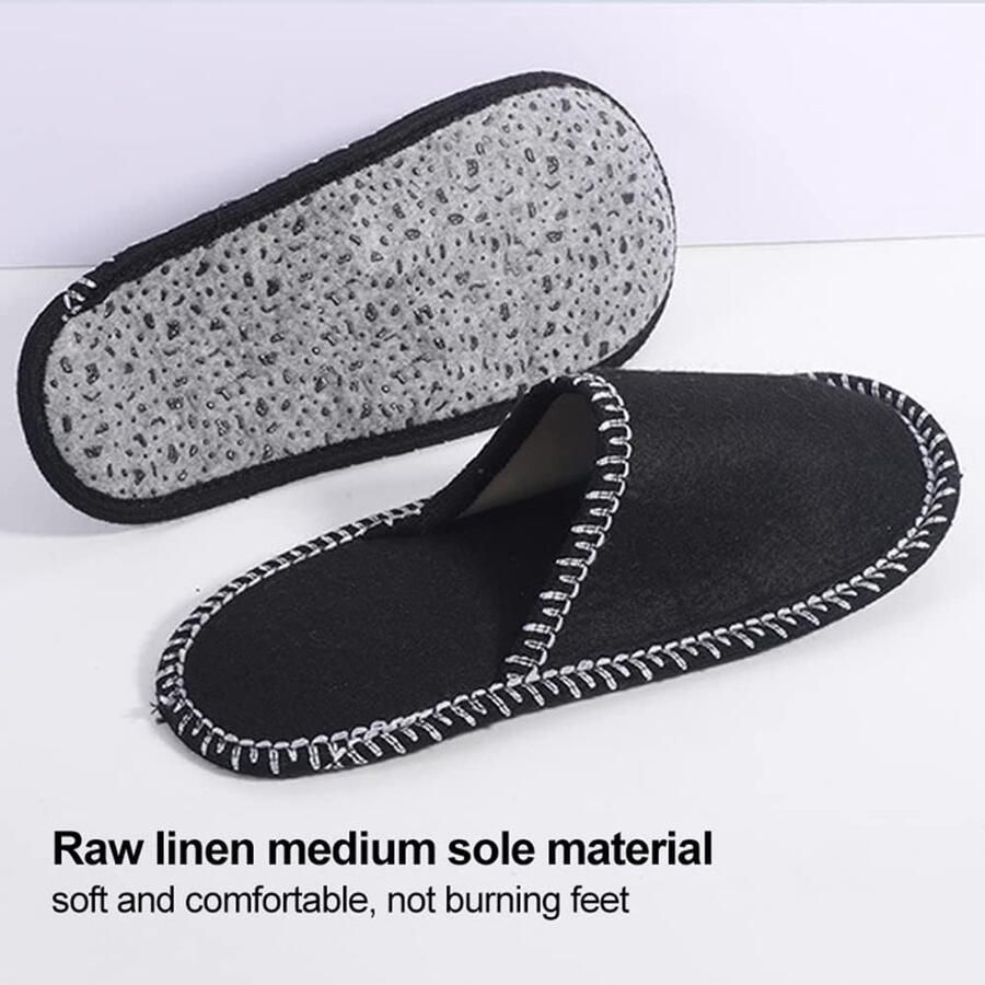 6 Pairs Fleece Vilt Slippers Draagbare Wasbare Eenmalige Antislip Thuis Slippers Voor Familie Spa Gasten Hotels Reizen