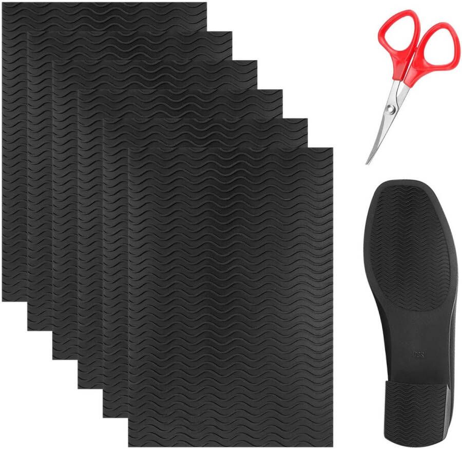 6 Pieces Non-slip Soles 15× Zelfklevende Schoenreparatieset met Snijgereedschap Geluiddemping Geschikt voor Hakken Leren Schoenen en Sandalen Soles