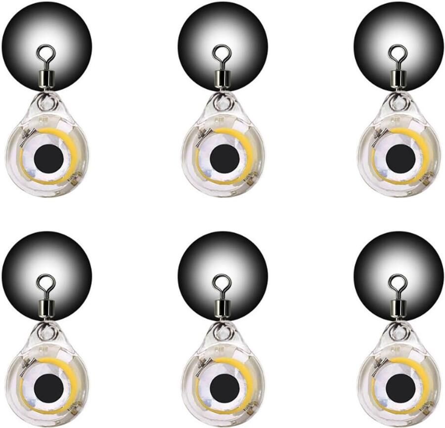 6 STKS Vissen Lokken Lichten Fisheye Ontwerp Onderwater Vissen Lampen Voor Boot Zee Ijs Vissen