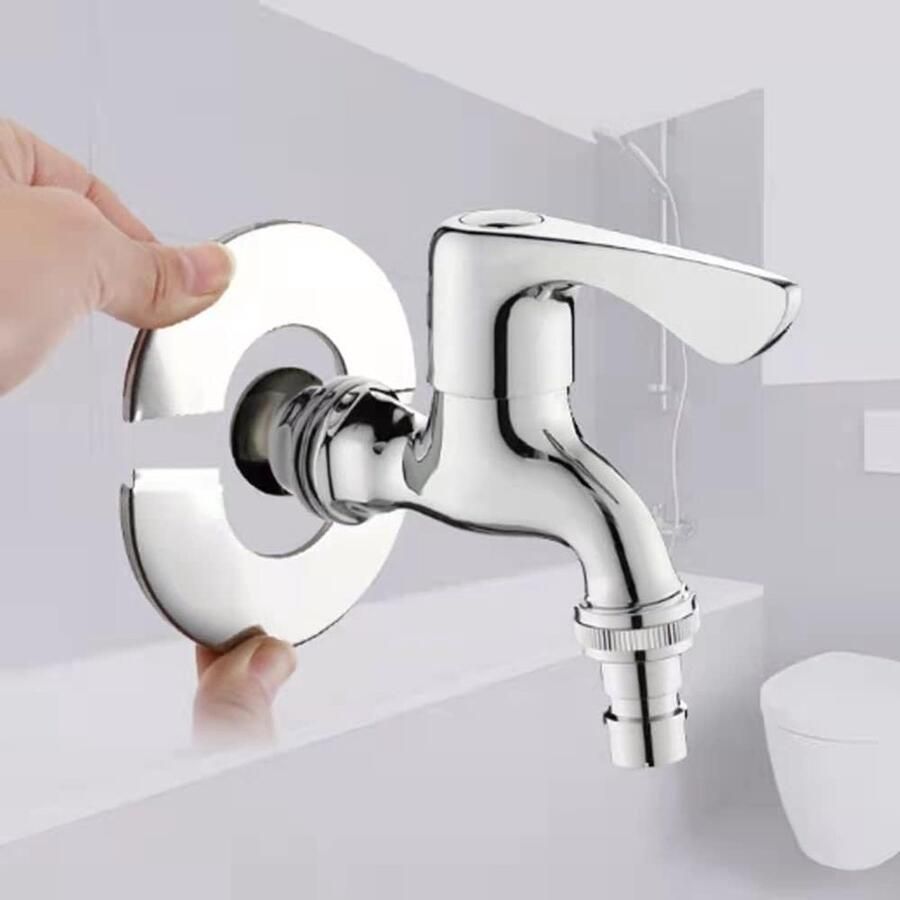 6 stuks 22 mm tweedelige armaturen buisring radiator geschikt voor badkamer kraanventielen toilet (zilver)