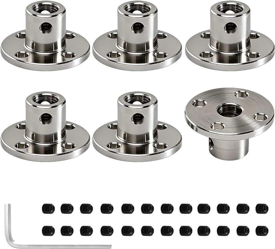 6 stuks flenskoppeling 5 mm stijve askoppeling van aluminiumlegering Motorgeleiding askoppeling motorstekker askoppelingsconnector voor R modelmotoren doe-het-zelf onderdelen