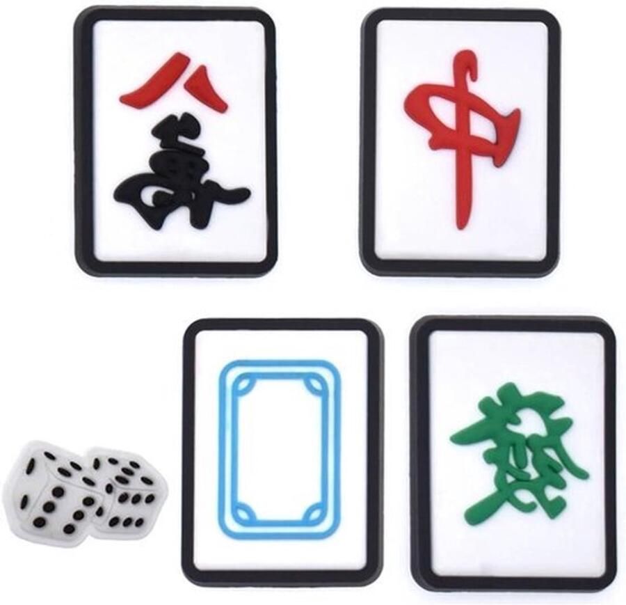 6 stuks Mahjong Schoen Charms voor Klompen Verjaardagscadeaus voor en