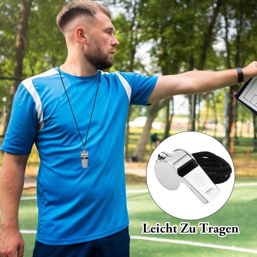 6 stuks metalen fluitje sportscheidsrechterfluitje luide signaalfluitje voor sporttraining sportwedstrijden wandelen bergbeklimmen kamperen