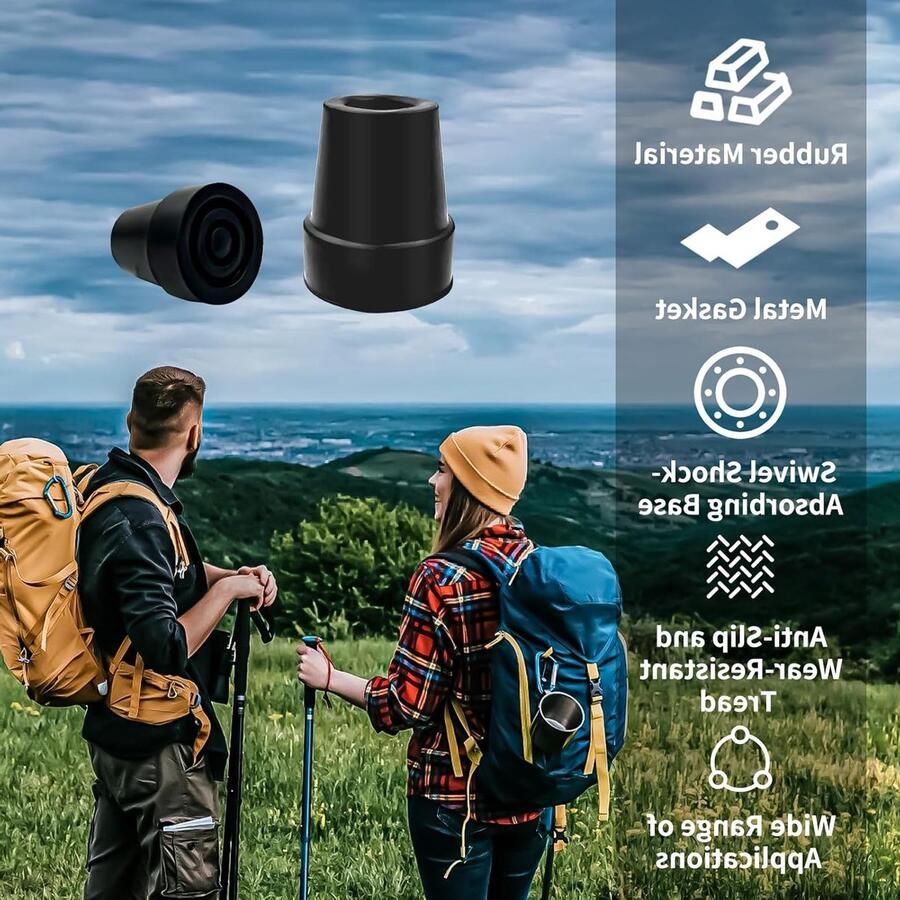 6 Stuks Rubber Buffers voor Wandelschoenen Antislip Rubber Buffers Schokabsorberende Wandelschoenen Stabiliteit voor 19mm Wandelschoenen
