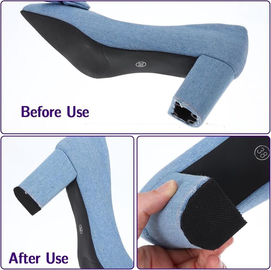 6 Stuks Schoenhiel Reparatie Rubber Pads Laarshak Vervangingen Anti-Slip Schoenzolen Beschermers voor nen en 0 16 Inch (4 mm) Dikke Lijm Hak Pads