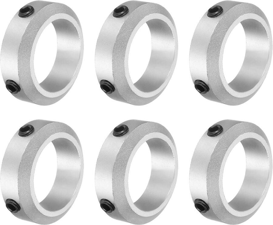 6 stuks set schroefklemmen 35 mm boring aluminiumlegering golfkraag 50 mm OD 15 mm brede asklem voor lineaire stanggolfgeleiding