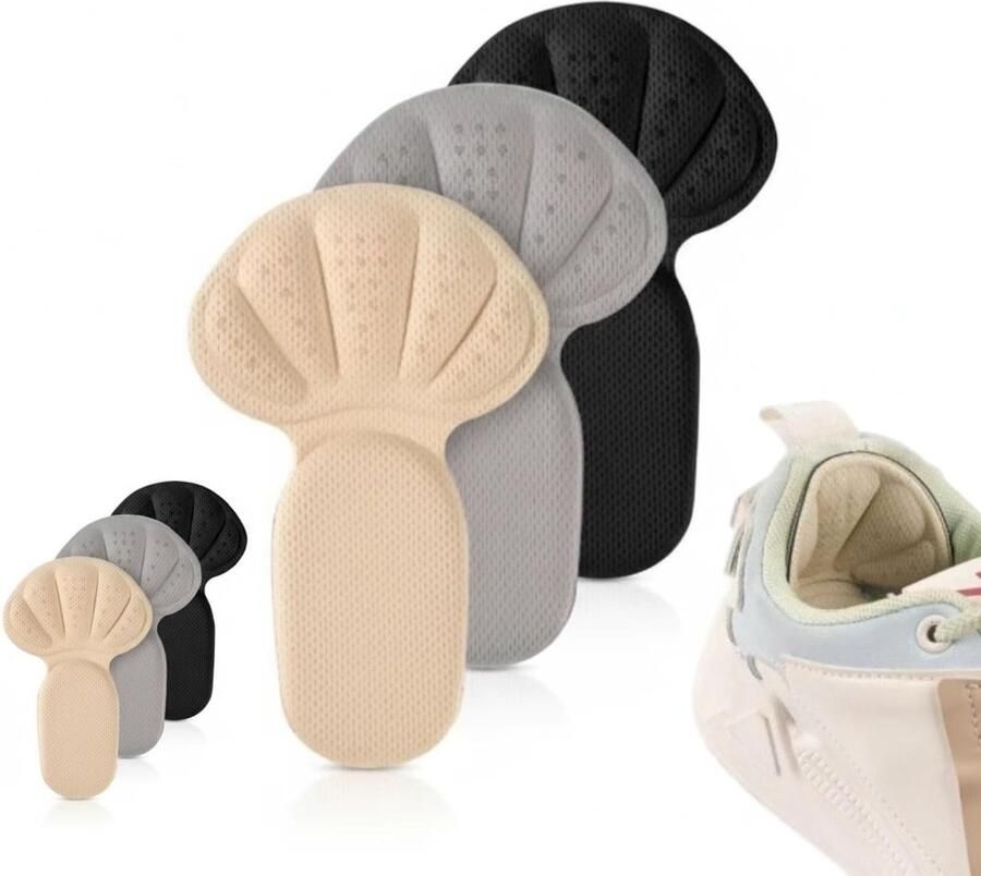 6 stuks zelfklevende hielkussens voor optimale hielbescherming herbruikbare hielbeschermers comfortabel voor laarzen en sneakers ideaal voor leren schoenen (zwart beige)