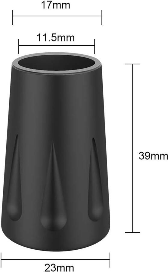 6 Stuks 3 Paren Puntbescherming voor Wandelschoenen Accessoires Ronde Rubber Tips voor Trekstokken 11 mm Ideaal voor Hiking en Trekking