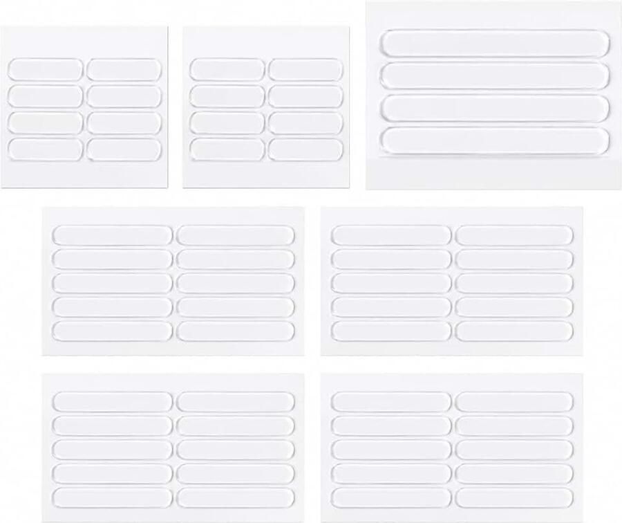 60 stuks meubelbumpers siliconen strips zelfklevende meubelbumpers 16 stuks 35 mm + 40 stuks 63 mm + 4 stuks 150 mm meubelbumpers transparante elastische buffers voor meubels deuren en laden