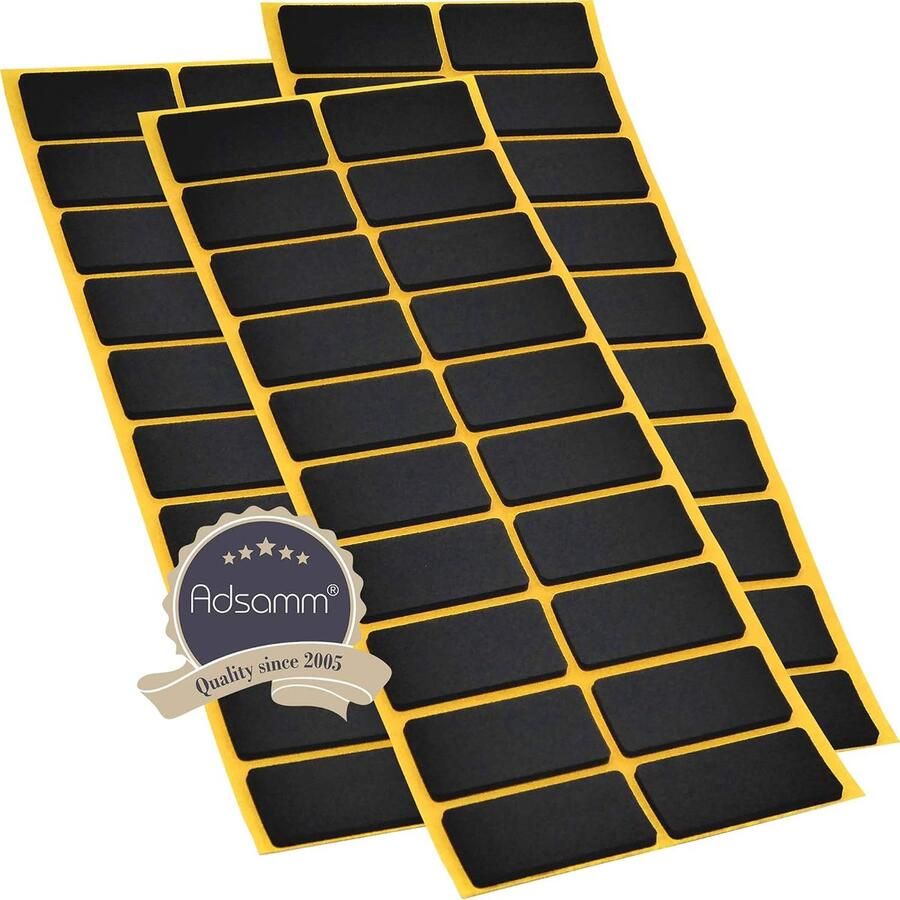 60 x zelfklevende antislippads van EPDM-celrubber 20 x 40 mm zwart rechthoekig 2 5 mm sterke anti-slip glijders