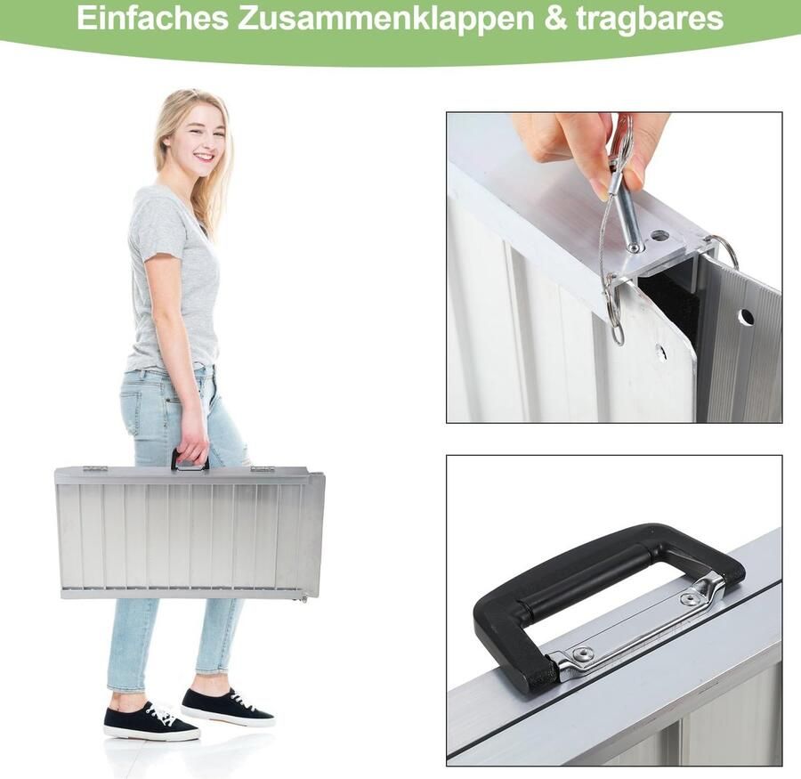 61 x belastbaar tot 270 kg rolstoelhelling met antislip oppervlak draagbare rolstoelhelling voor thuis treden trappen deuropening