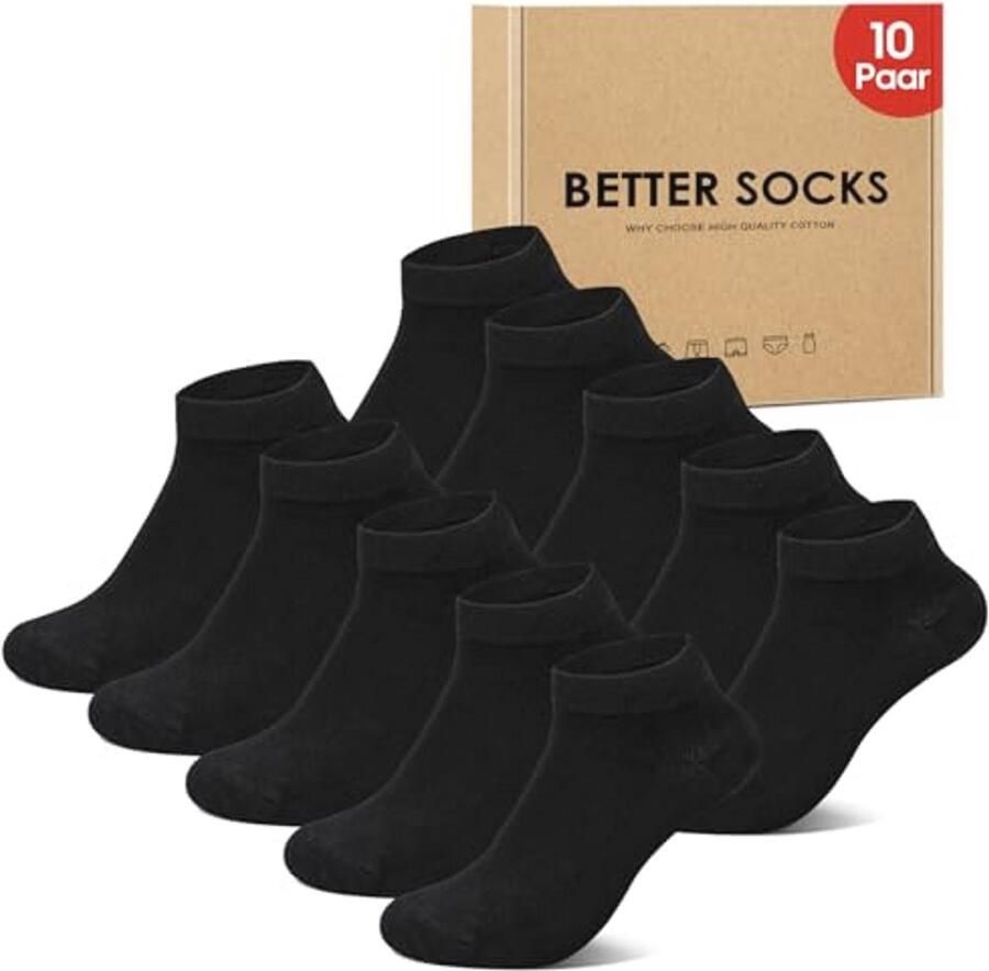 6 10 Paar Sneakersokken voor en Katoenen Korte Sportsokken voor Sport en Hardlopen